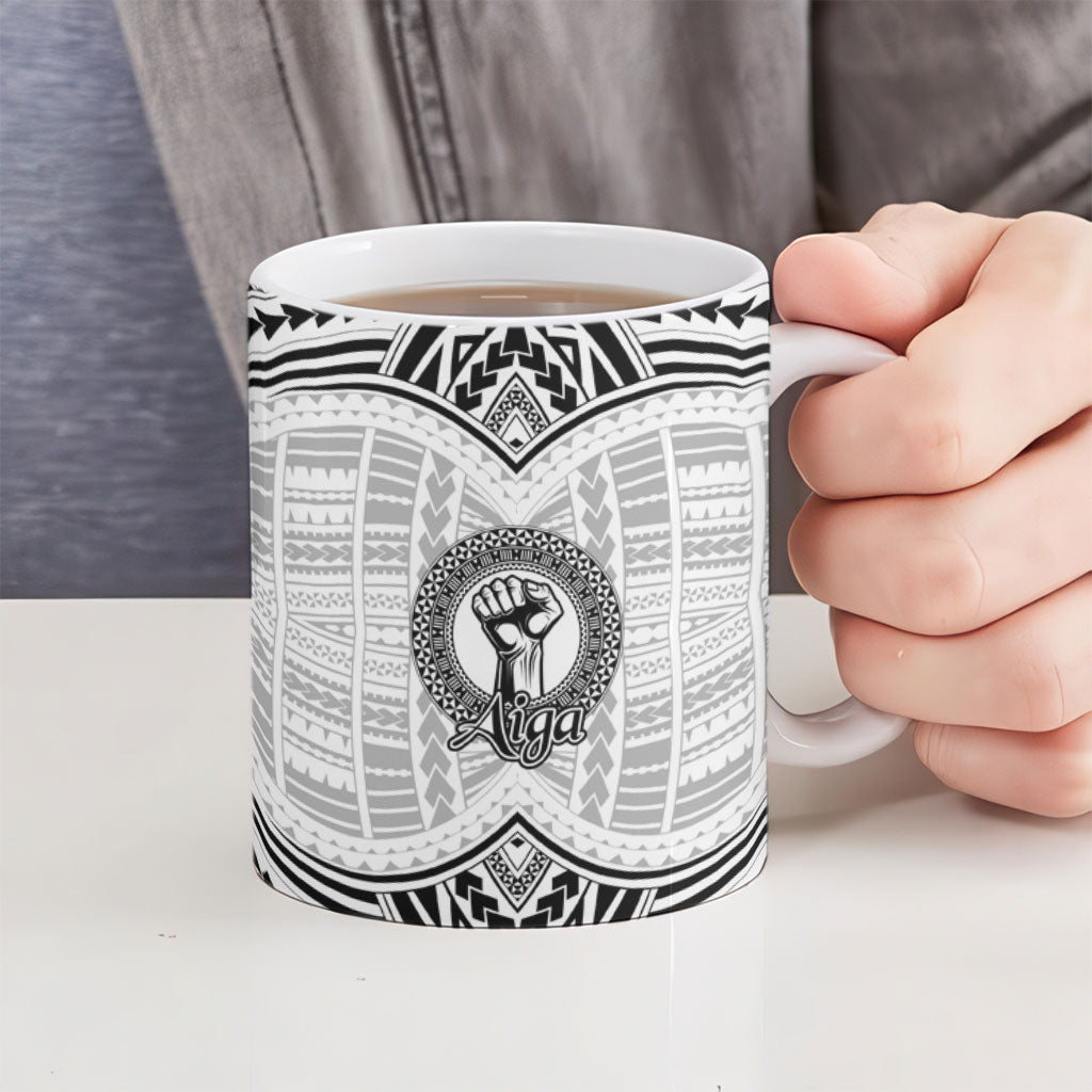 Aiga Samoa Raised Fist Ceramic Mug Polynesian Tribal Tattoo Art Family Pride TS04 - Polynesian Pride