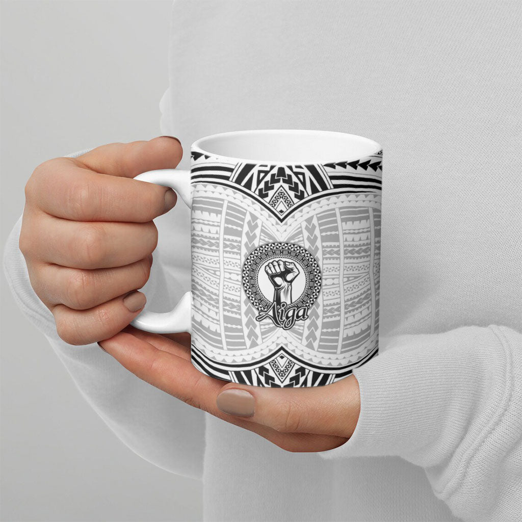 Aiga Samoa Raised Fist Ceramic Mug Polynesian Tribal Tattoo Art Family Pride TS04 - Polynesian Pride