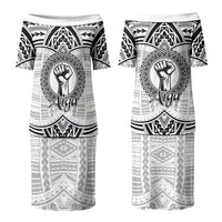 Aiga Samoa Raised Fist Couples Matching Puletasi and Hawaiian Shirt Polynesian Tribal Tattoo Art Family Pride TS04 - Polynesian Pride