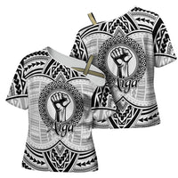 Aiga Samoa Raised Fist Cross Shoulder Shirt Polynesian Tribal Tattoo Art Family Pride TS04 - Polynesian Pride