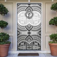 Aiga Samoa Raised Fist Door Cover Polynesian Tribal Tattoo Art Family Pride TS04 White Black - Polynesian Pride