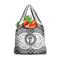 Aiga Samoa Raised Fist Grocery Bag Polynesian Tribal Tattoo Art Family Pride TS04 1-pack One Size White Black - Polynesian Pride