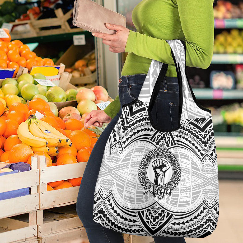 Aiga Samoa Raised Fist Grocery Bag Polynesian Tribal Tattoo Art Family Pride TS04 - Polynesian Pride