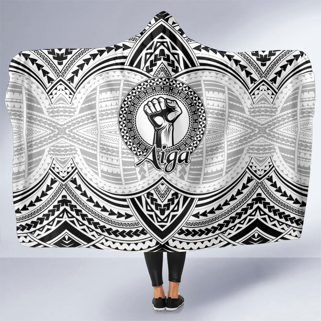 Aiga Samoa Raised Fist Hooded Blanket Polynesian Tribal Tattoo Art Family Pride