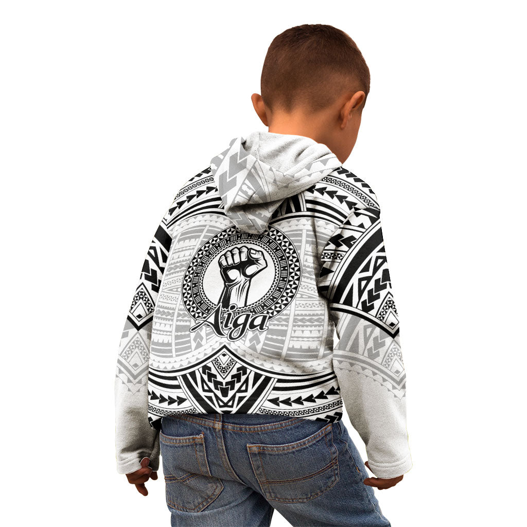 Aiga Samoa Raised Fist Kid Hoodie Polynesian Tribal Tattoo Art Family Pride TS04 - Polynesian Pride