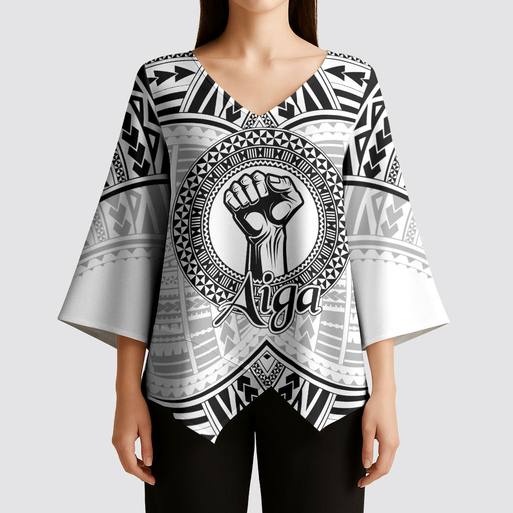 Aiga Samoa Raised Fist Kimono Sleeve Blouse Polynesian Tribal Tattoo Art Family Pride TS04 - Polynesian Pride