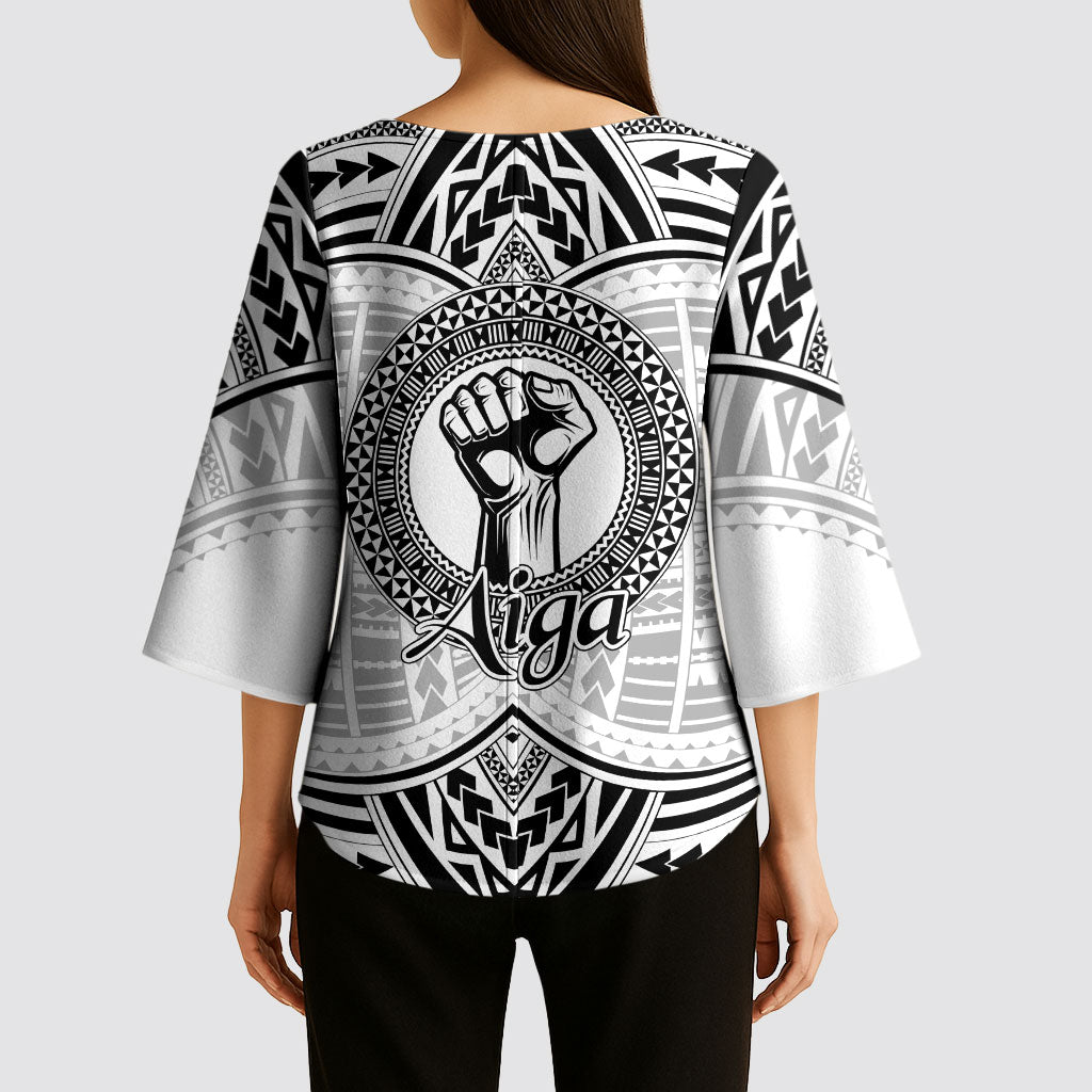 Aiga Samoa Raised Fist Kimono Sleeve Blouse Polynesian Tribal Tattoo Art Family Pride TS04 - Polynesian Pride