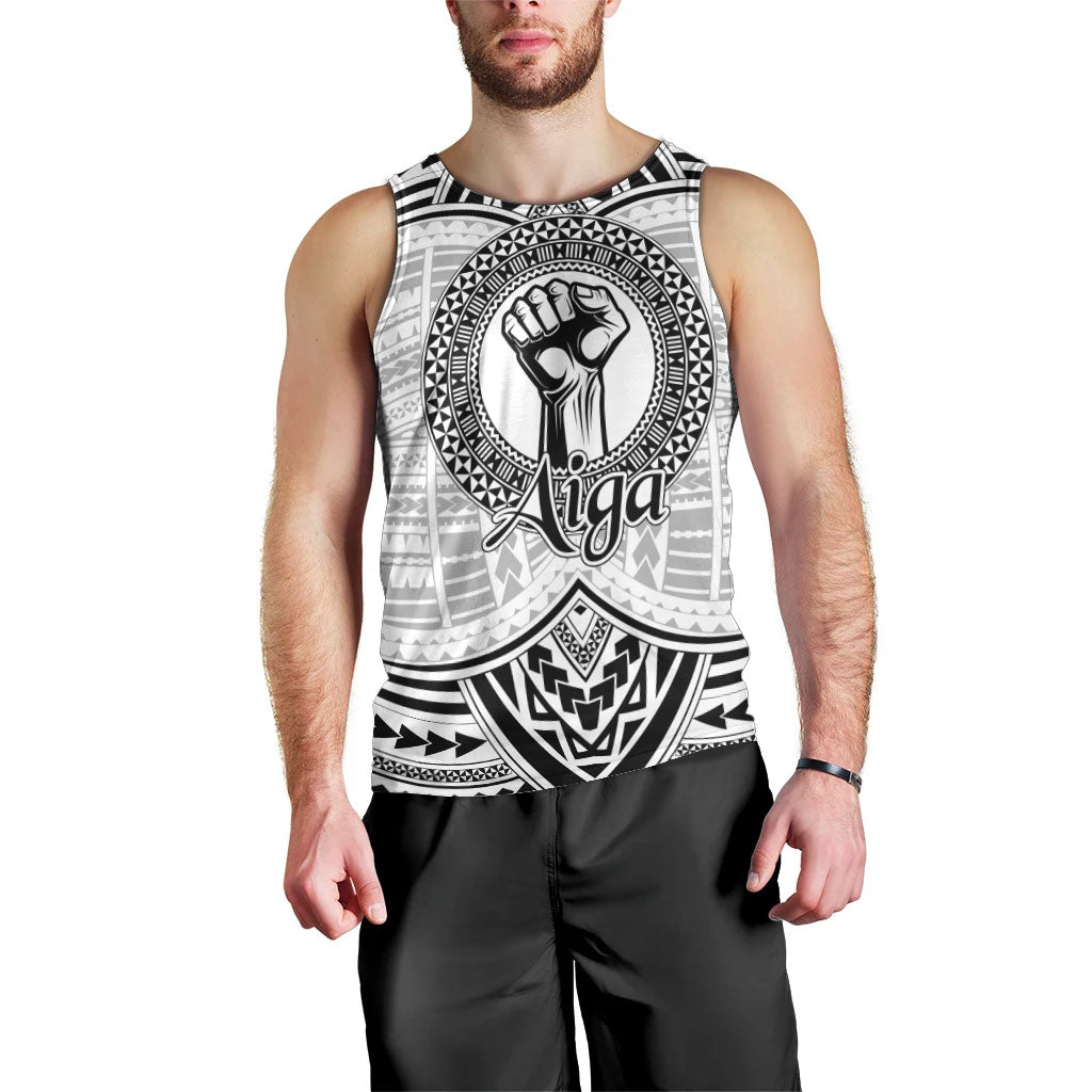 Aiga Samoa Raised Fist Men Tank Top Polynesian Tribal Tattoo Art Family Pride TS04 - Polynesian Pride