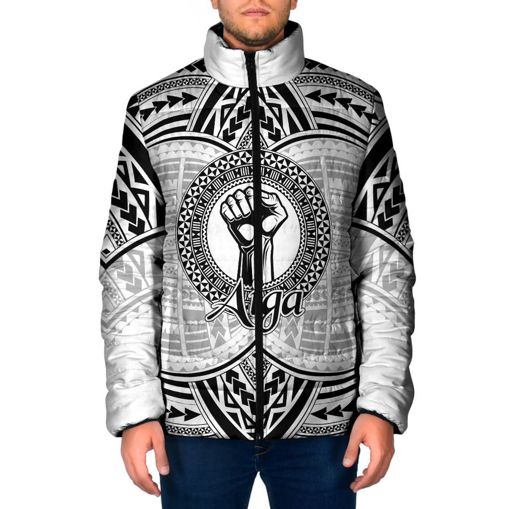 Aiga Samoa Raised Fist Padded Jacket Polynesian Tribal Tattoo Art Family Pride