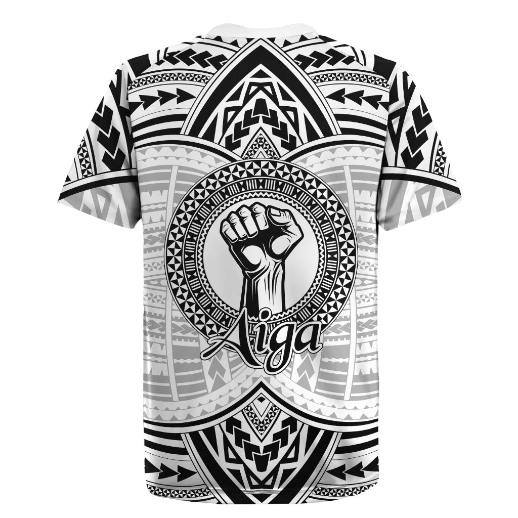 Aiga Samoa Raised Fist Rugby Jersey Polynesian Tribal Tattoo Art Family Pride TS04 - Polynesian Pride