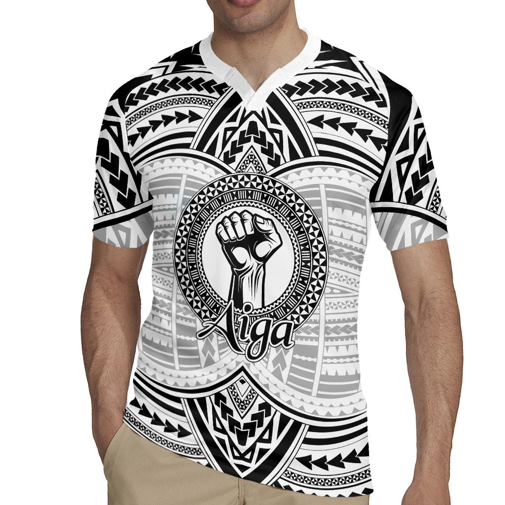Aiga Samoa Raised Fist Rugby Jersey Polynesian Tribal Tattoo Art Family Pride TS04 - Polynesian Pride