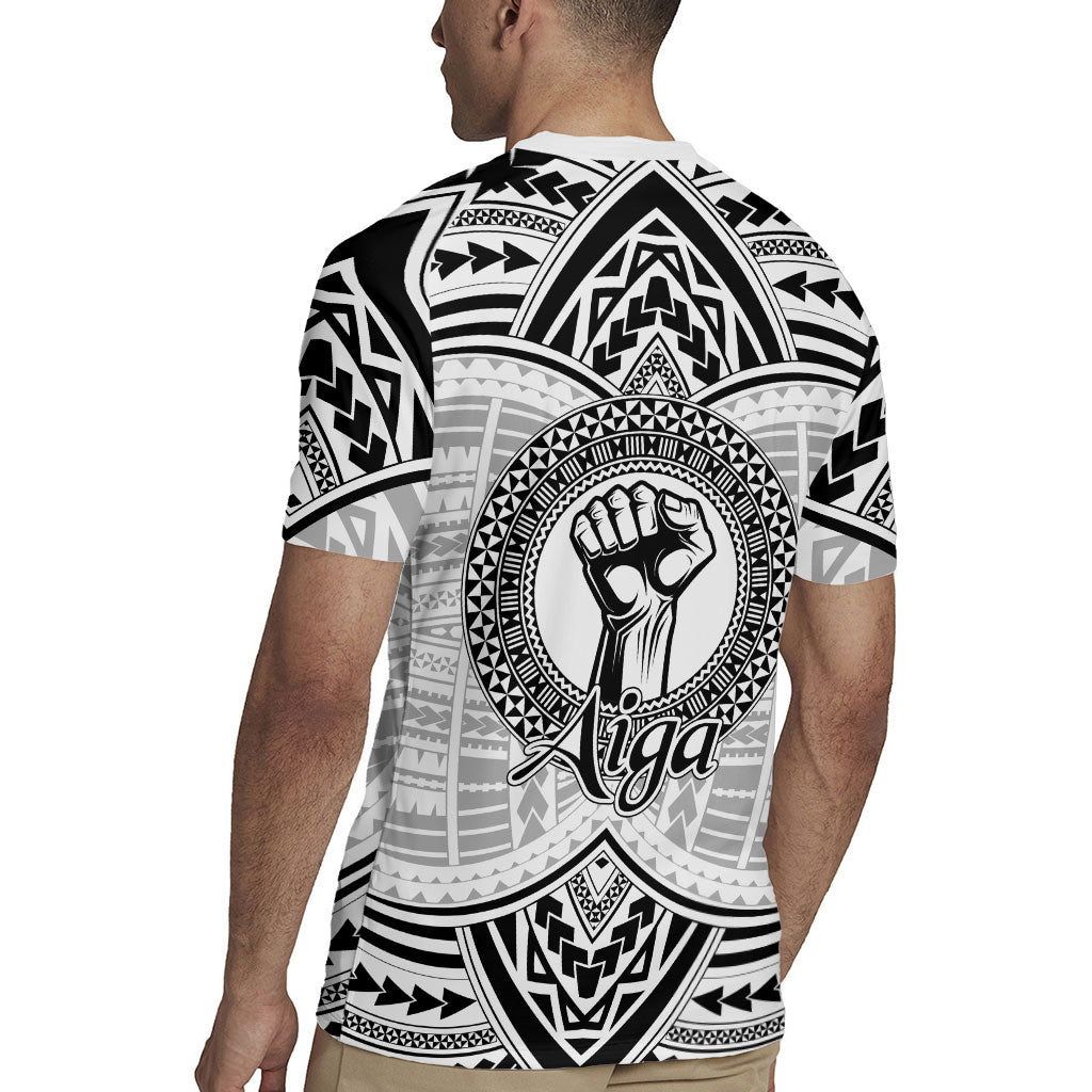 Aiga Samoa Raised Fist Rugby Jersey Polynesian Tribal Tattoo Art Family Pride TS04 - Polynesian Pride