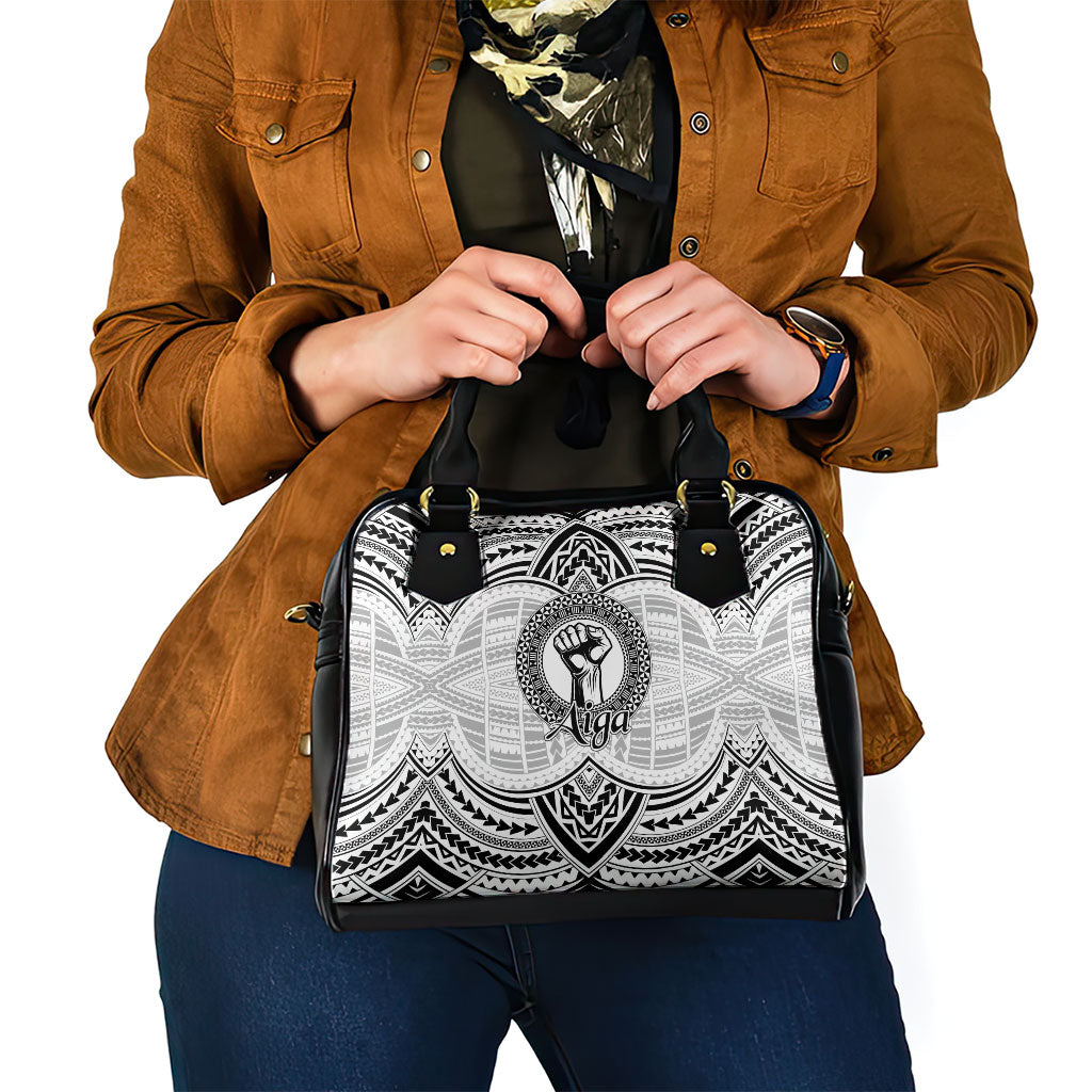 Aiga Samoa Raised Fist Shoulder Handbag Polynesian Tribal Tattoo Art Family Pride TS04 - Polynesian Pride