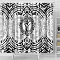 Aiga Samoa Raised Fist Shower Curtain Polynesian Tribal Tattoo Art Family Pride TS04 - Polynesian Pride