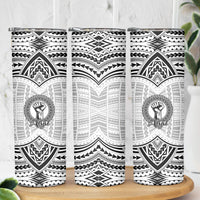 Aiga Samoa Raised Fist Skinny Tumbler Polynesian Tribal Tattoo Art Family Pride TS04 - Polynesian Pride
