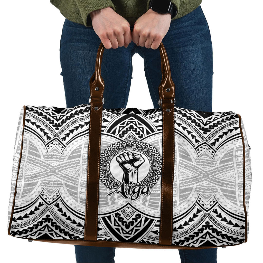 Aiga Samoa Raised Fist Travel Bag Polynesian Tribal Tattoo Art Family Pride