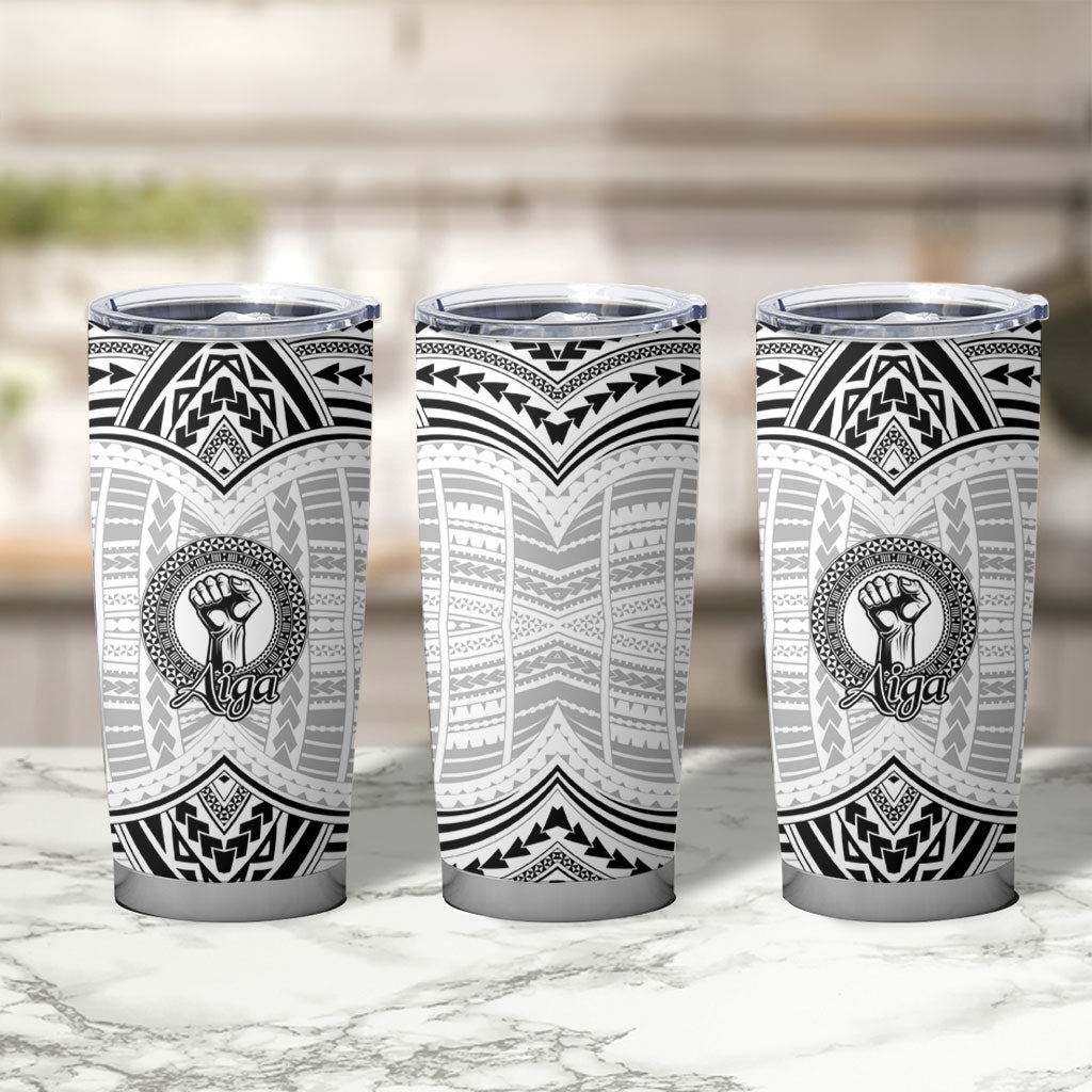 Aiga Samoa Raised Fist Tumbler Cup Polynesian Tribal Tattoo Art Family Pride TS04 - Polynesian Pride
