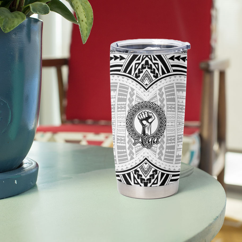 Aiga Samoa Raised Fist Tumbler Cup Polynesian Tribal Tattoo Art Family Pride TS04 - Polynesian Pride