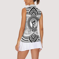 Aiga Samoa Raised Fist Women Sleeveless Polo Shirt Polynesian Tribal Tattoo Art Family Pride TS04 - Polynesian Pride