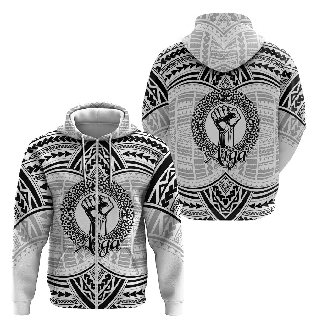 Aiga Samoa Raised Fist Zip Hoodie Polynesian Tribal Tattoo Art Family Pride TS04 - Polynesian Pride
