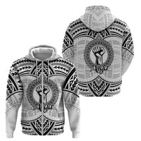 Aiga Samoa Raised Fist Zip Hoodie Polynesian Tribal Tattoo Art Family Pride TS04 - Polynesian Pride