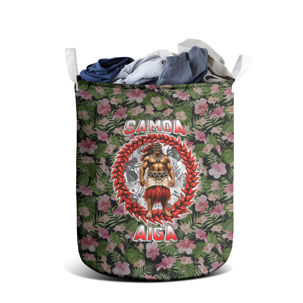 Samoa Aiga Polynesian Laundry Basket Tropical Floral Hibiscus Pattern Island Heritage TS04 - Polynesian Pride