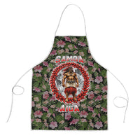 Samoa Aiga Polynesian Apron Tropical Floral Hibiscus Pattern Island Heritage TS04 Green Red - Polynesian Pride