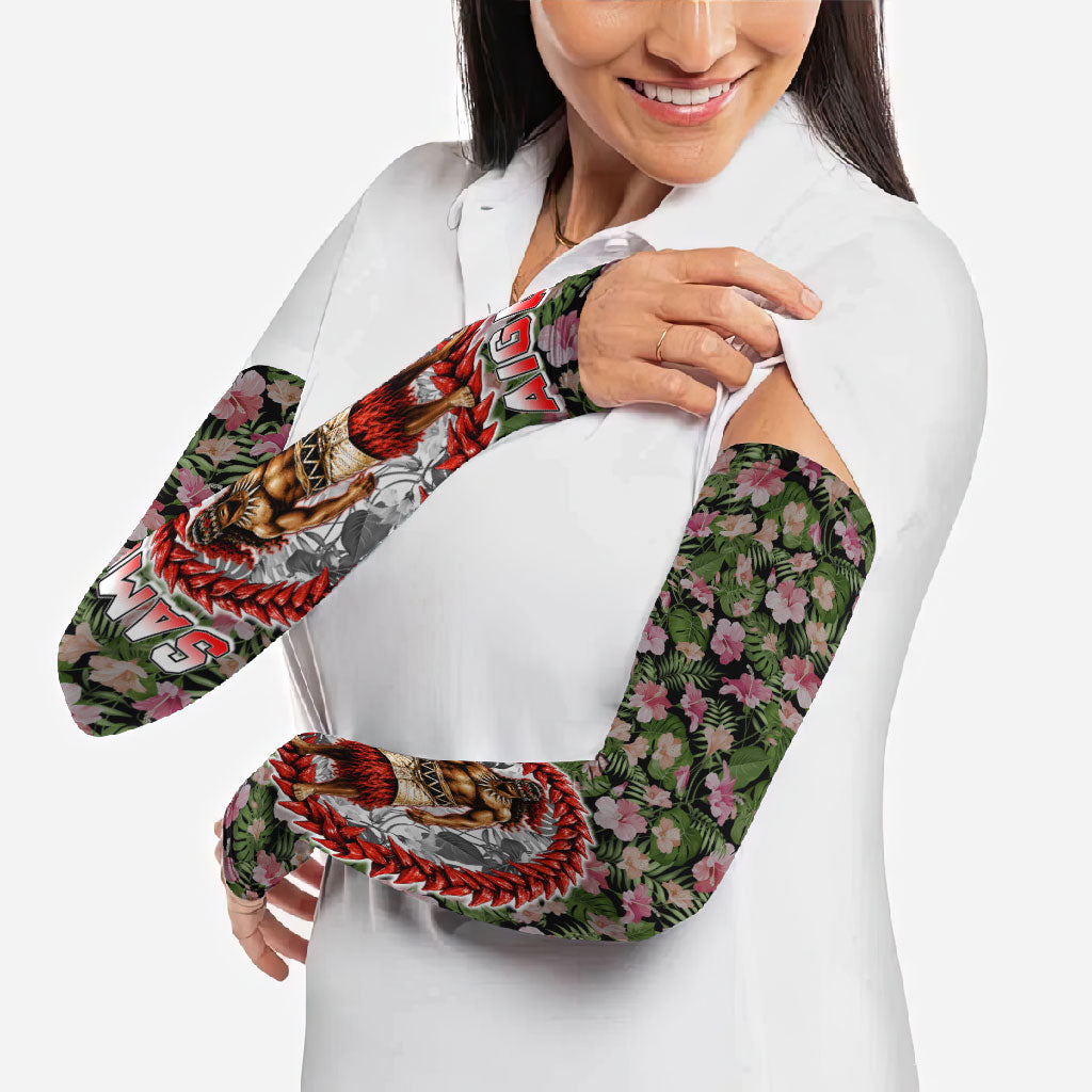 Samoa Aiga Polynesian Arm Sleeves Tropical Floral Hibiscus Pattern Island Heritage TS04 - Polynesian Pride