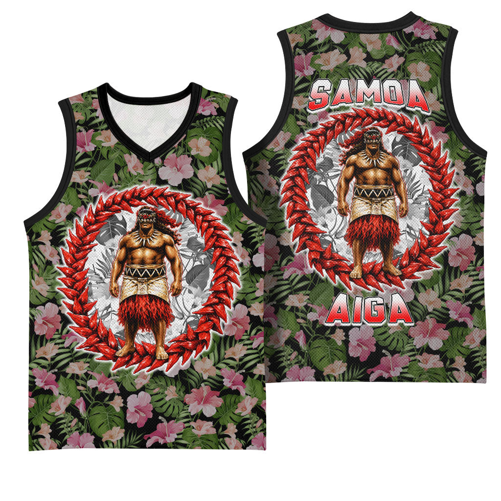 Samoa Aiga Polynesian Basketball Jersey Tropical Floral Hibiscus Pattern Island Heritage TS04 - Polynesian Pride