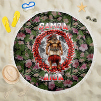 Samoa Aiga Polynesian Beach Blanket Tropical Floral Hibiscus Pattern Island Heritage TS04 One Size 150cm Green Red - Polynesian Pride