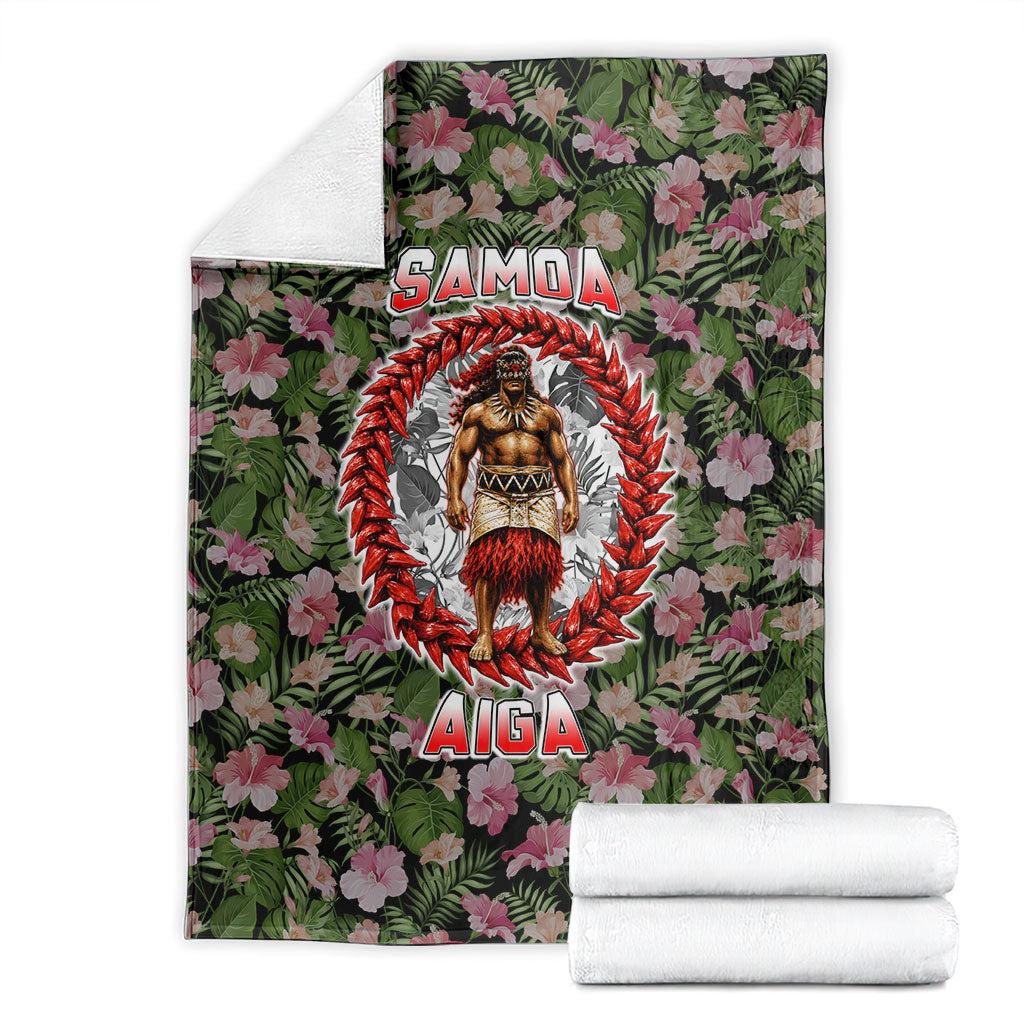 Samoa Aiga Polynesian Blanket Tropical Floral Hibiscus Pattern Island Heritage