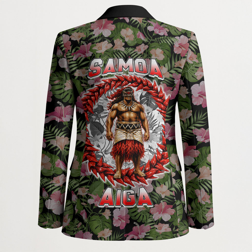 Samoa Aiga Polynesian Blazer Tropical Floral Hibiscus Pattern Island Heritage TS04 - Polynesian Pride