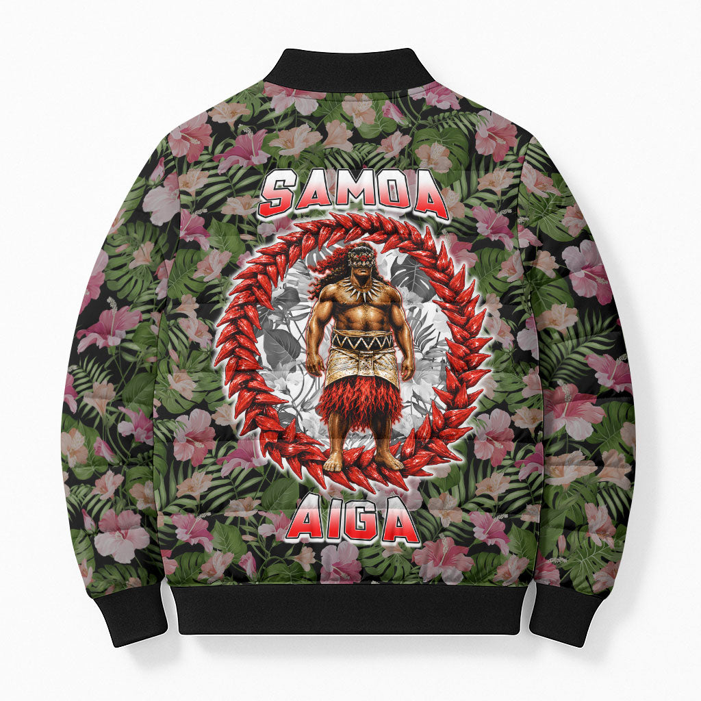 Samoa Aiga Polynesian Bomber Puffer Jacket Tropical Floral Hibiscus Pattern Island Heritage TS04 - Polynesian Pride