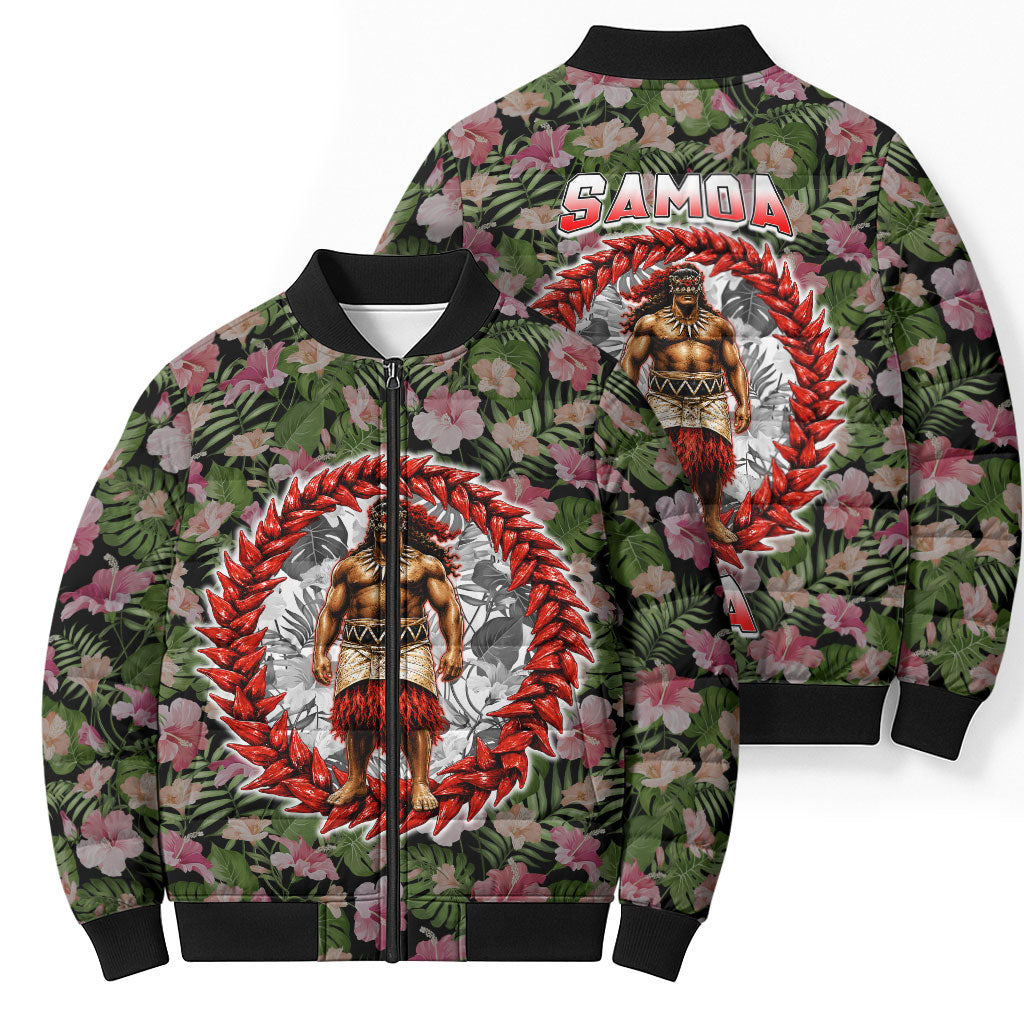 Samoa Aiga Polynesian Bomber Puffer Jacket Tropical Floral Hibiscus Pattern Island Heritage TS04 - Polynesian Pride