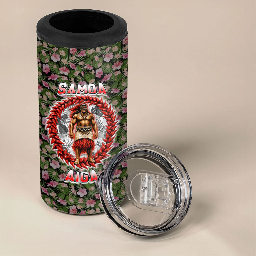 Samoa Aiga Polynesian 4 in 1 Can Cooler Tumbler Tropical Floral Hibiscus Pattern Island Heritage TS04 - Polynesian Pride
