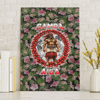 Samoa Aiga Polynesian Canvas Wall Art Tropical Floral Hibiscus Pattern Island Heritage TS04 Without Frame Green Red - Polynesian Pride