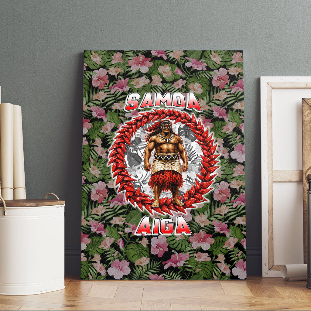 Samoa Aiga Polynesian Canvas Wall Art Tropical Floral Hibiscus Pattern Island Heritage TS04 - Polynesian Pride