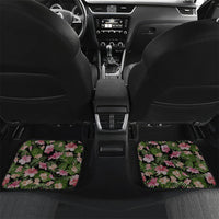 Samoa Aiga Polynesian Car Mats Tropical Floral Hibiscus Pattern Island Heritage TS04 Set 2pcs - Back Green Red - Polynesian Pride