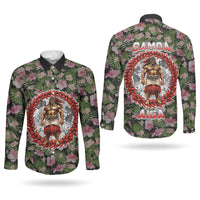 Samoa Aiga Polynesian Couples Matching Tank Maxi Dress and Long Sleeve Button Shirt Tropical Floral Hibiscus Pattern Island Heritage TS04 - Polynesian Pride