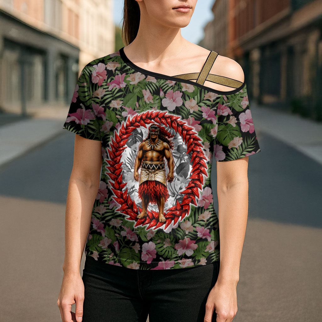 Samoa Aiga Polynesian Cross Shoulder Shirt Tropical Floral Hibiscus Pattern Island Heritage TS04 - Polynesian Pride