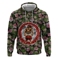 Samoa Aiga Polynesian Hoodie Tropical Floral Hibiscus Pattern Island Heritage TS04 Pullover Hoodie Green Red - Polynesian Pride