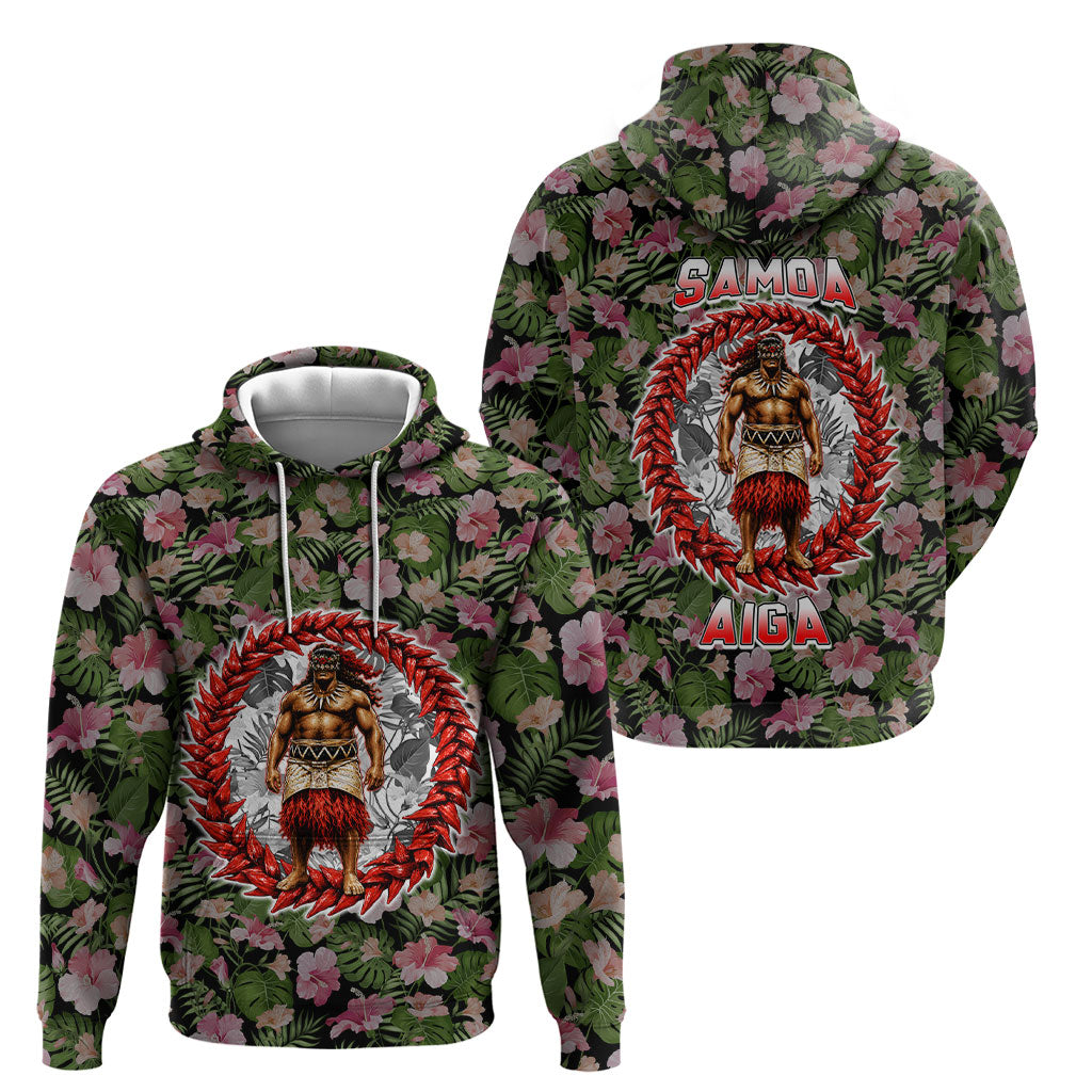 Samoa Aiga Polynesian Hoodie Tropical Floral Hibiscus Pattern Island Heritage TS04 - Polynesian Pride