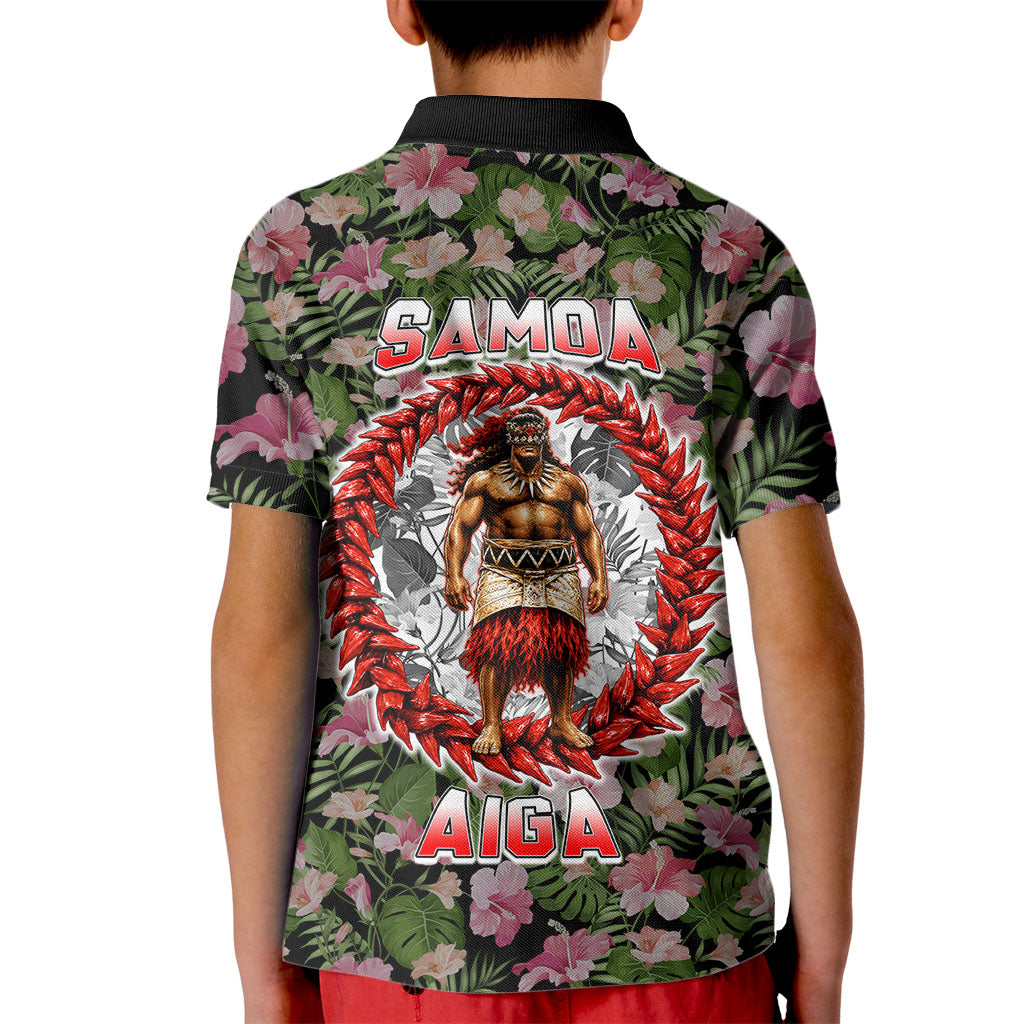 Samoa Aiga Polynesian Kid Polo Shirt Tropical Floral Hibiscus Pattern Island Heritage TS04 - Polynesian Pride