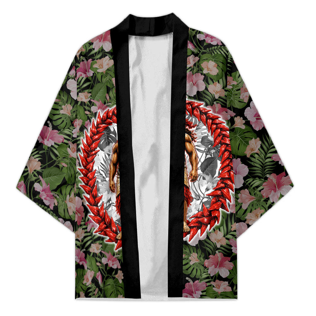 Samoa Aiga Polynesian Kimono Tropical Floral Hibiscus Pattern Island Heritage TS04 Unisex Green Red - Polynesian Pride