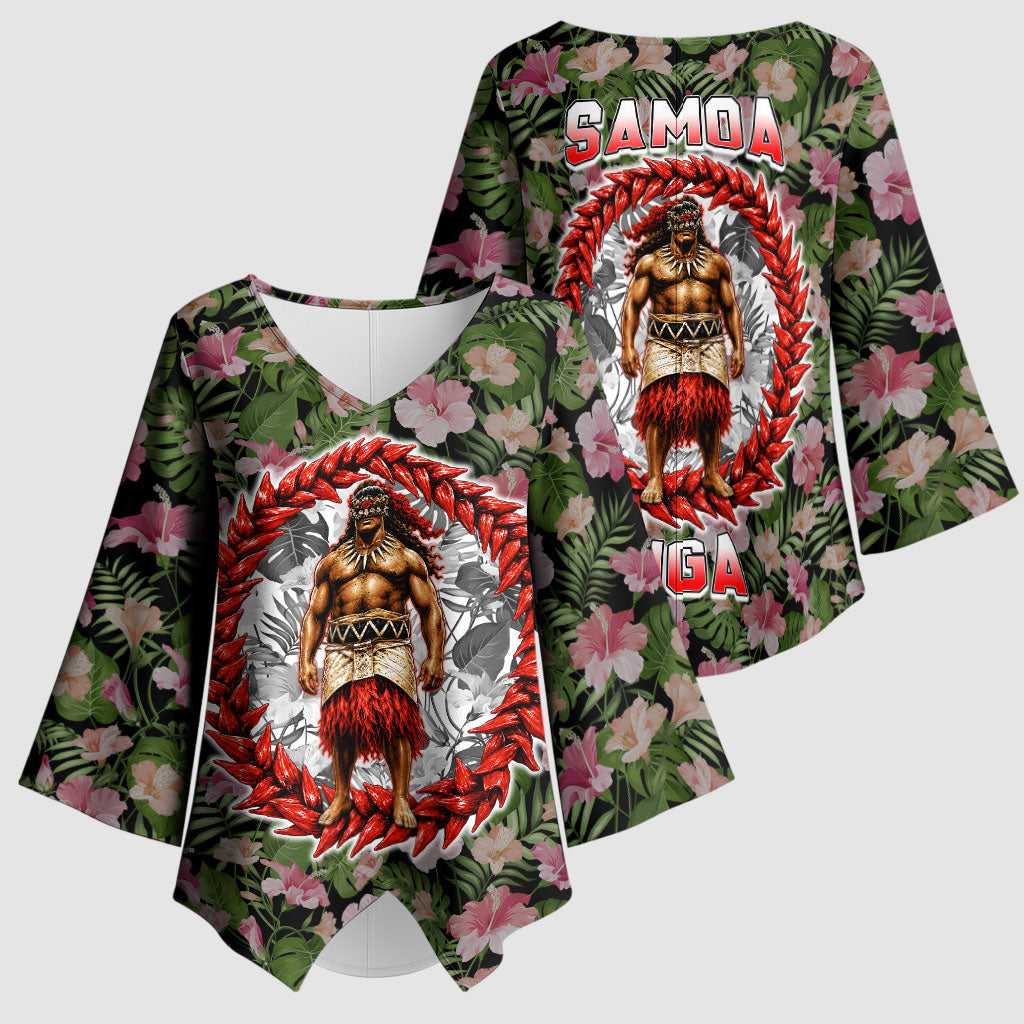 Samoa Aiga Polynesian Kimono Sleeve Blouse Tropical Floral Hibiscus Pattern Island Heritage TS04 - Polynesian Pride
