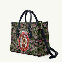 Samoa Aiga Polynesian Leather Bag Tropical Floral Hibiscus Pattern Island Heritage TS04 Green Red - Polynesian Pride