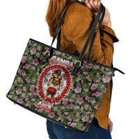 Samoa Aiga Polynesian Leather Tote Bag Tropical Floral Hibiscus Pattern Island Heritage TS04 - Polynesian Pride