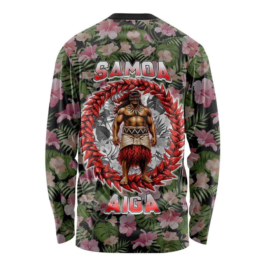 Samoa Aiga Polynesian Long Sleeve Shirt Tropical Floral Hibiscus Pattern Island Heritage TS04 - Polynesian Pride