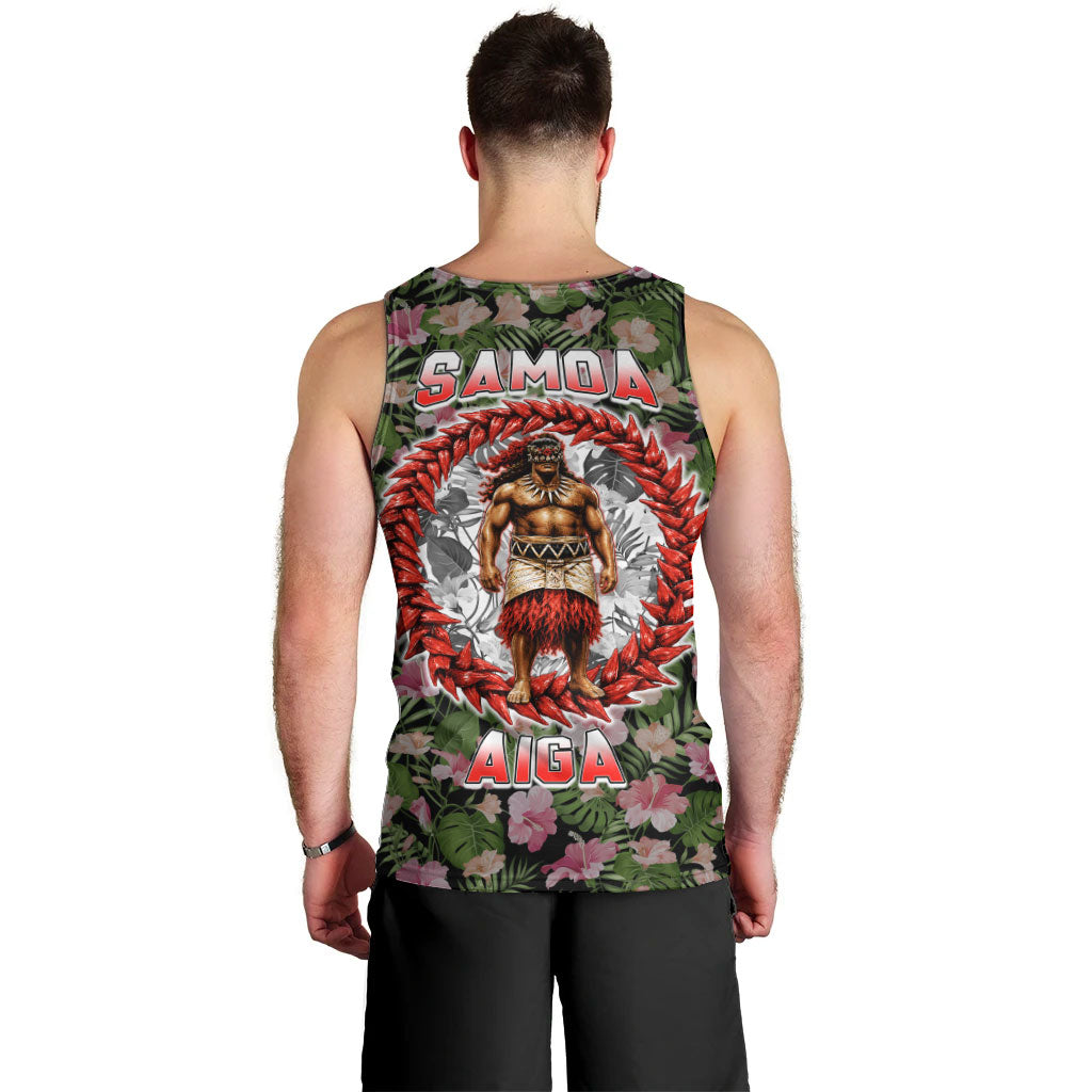 Samoa Aiga Polynesian Men Tank Top Tropical Floral Hibiscus Pattern Island Heritage TS04 - Polynesian Pride