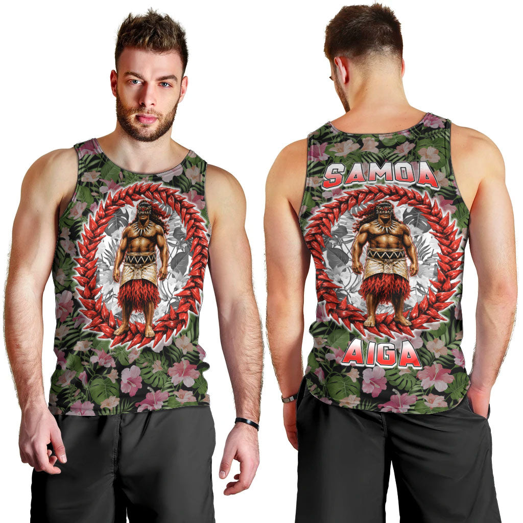 Samoa Aiga Polynesian Men Tank Top Tropical Floral Hibiscus Pattern Island Heritage TS04 - Polynesian Pride